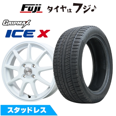 【新品国産車用 4穴100車】 スタッドレスタイヤ ホイール４本セット 185/65R15 GRIP MAX アイスX BSW ブラックサイドウォール(限定) LMスポーツLM-QR 15インチ