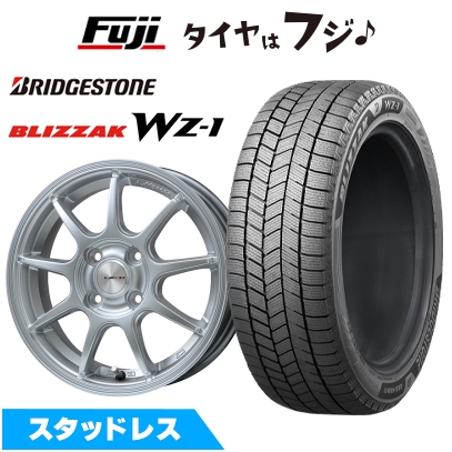 【新品国産車用 4穴100車】スタッドレスタイヤ ホイール4本セット 195/55R16 ブリヂストン ブリザック WZ-1 LMスポーツ LM-QR 6J 16インチ