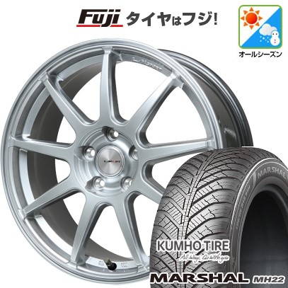 【新品国産車用 5穴114.3車】 オールシーズンタイヤ ホイール4本セット 225/45R18 クムホ マーシャル MH22(限定) レアマイスター LMスポーツ LM-QR 18インチ