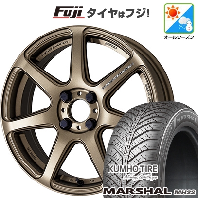 【新品国産車用 4穴100車】 オールシーズンタイヤ ホイール4本セット 195/55R16 クムホ マーシャル MH22(限定) WORK ワーク エモーション T7R 16インチ