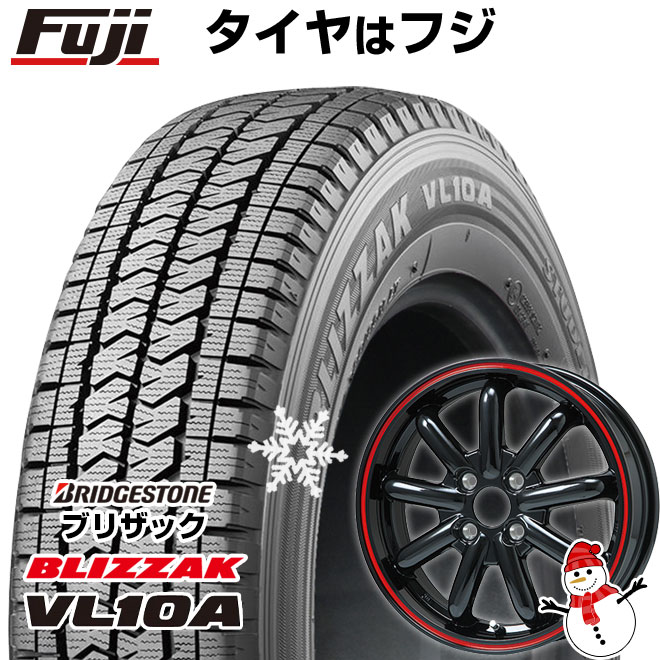 送料無料 クリッパーEV ミニキャブEV スタッドレスタイヤ ホイール４本セット 145/80R12 86/84N ブリザック VL10A ストレンジャーKST-9改 12インチ