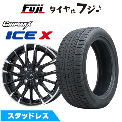 【新品】フリード 5穴/114 スタッドレスタイヤ ホイール４本セット 185/65R15 GRIP MAX アイスX BSW ブラックサイドウォール(限定) DF-10M 15インチ
