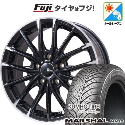 【新品】フリード 5穴/114 | オールシーズンタイヤ ホイール4本セット | 205/45R17 | マーシャル MH22(限定) | DF-10M グロスブラック/カットスポーク 17インチ