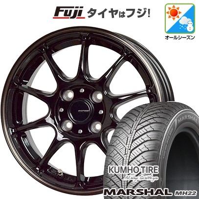 【新品国産車用 4穴100車】 オールシーズンタイヤ ホイール4本セット 195/55R16 クムホ マーシャル MH22(限定) ホットスタッフ ジースピード P-07 16インチ