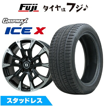 【新品】ヤリスクロス等 スタッドレスタイヤ ホイール４本セット 215/50R18 GRIP MAX アイスX BSW ブラックサイドウォール(限定) B-LUGNAS BRD 18インチ
