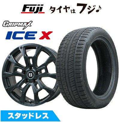 【新品】ヤリスクロス等 スタッドレスタイヤ ホイール４本セット 215/50R18 GRIP MAX アイスX BSW ブラックサイドウォール(限定) B-LUGNAS BRD 18インチ