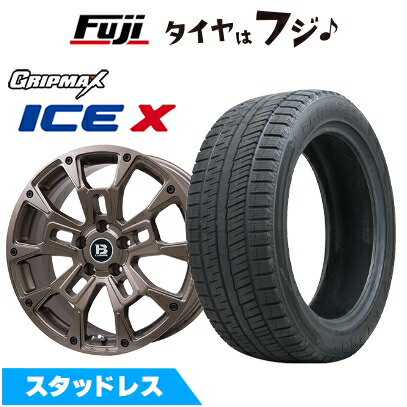 新品 ライズ/ロッキー（ハイブリッド） スタッドレスタイヤ ホイール4本セット 195/60R17 グリップマックス アイスX BSW(限定) B-LUGNAS BRD 17インチ