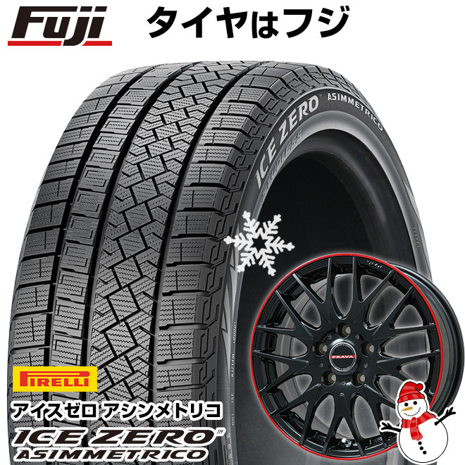 【新品国産車用 4穴100車】 スタッドレスタイヤ ホイール4本セット 185/60R15 ピレリ アイスゼロアシンメトリコ ビッグウエイ プラバ9MJrII 15インチ