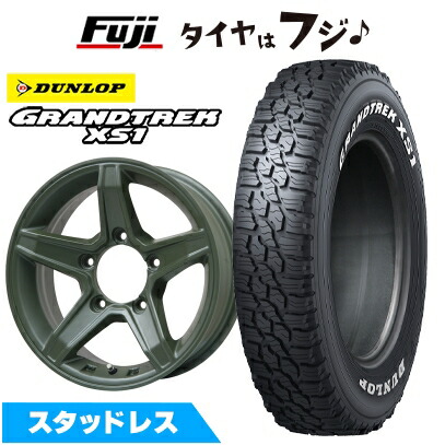 【新品】ジムニー スタッドレスタイヤ ホイール4本セット 185/85R16 ダンロップ グラントレック XS1 RWL ホワイトレター プレミックス エステラ 16インチ