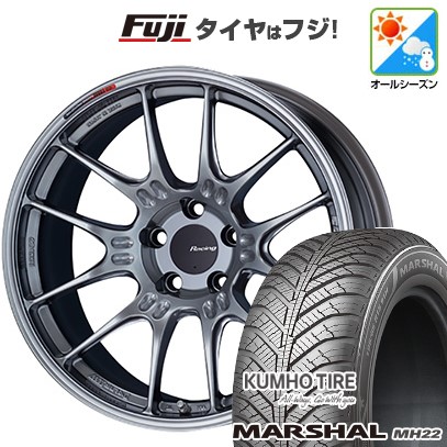 【新品国産車用 5穴114.3車】 オールシーズンタイヤ ホイール4本セット 235/55R18 クムホ マーシャル MH22 オールシーズン(限定) ENKEI エンケイ GTC02 18インチ