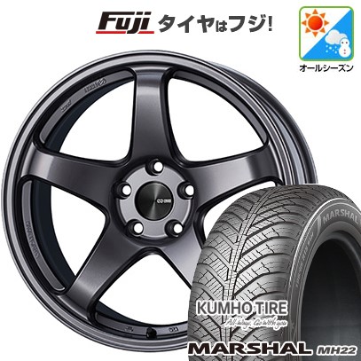 【新品国産車用 5穴114.3車】 オールシーズンタイヤ ホイール4本セット 225/45R18 クムホ マーシャル MH22(限定) ENKEI エンケイ PF05 18インチ