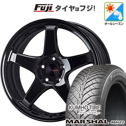 【新品国産車用 5穴114.3車】 オールシーズンタイヤ ホイール4本セット 225/45R18 マーシャル MH22(限定) ENKEI エンケイ PF05 フジオリジナルカラー 18インチ