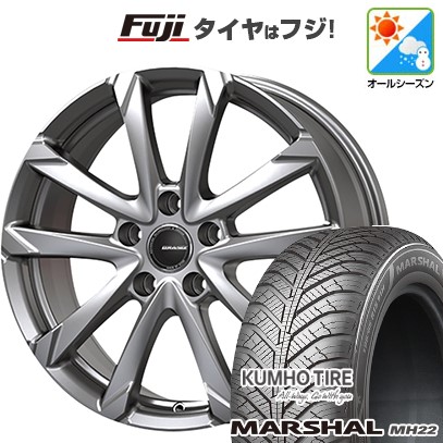 【新品】フリード 5穴/114 オールシーズンタイヤ ホイール4本セット 195/55R16 クムホ マーシャル MH22(限定) コーセイ クレイシズ GC36F 16インチ