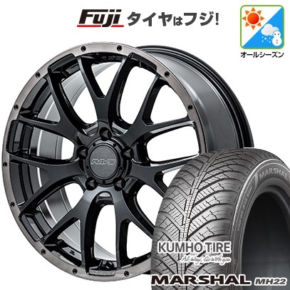 新品国産車用 5穴114.3車 オールシーズンタイヤ ホイール4本セット 235/55R18 マーシャル MH22(限定) RAYS ホムラ 2X7FA BLACK CLEAR EDITION 18インチ