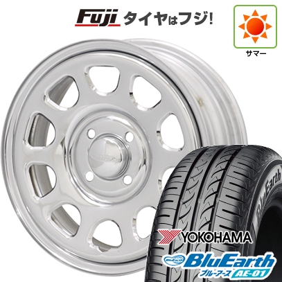 【新品 軽自動車】 夏タイヤ ホイール4本セット 145/80R13 ヨコハマ ブルーアース AE-01 モリタ デイトナズ G2 クローム 4.5J 13インチ