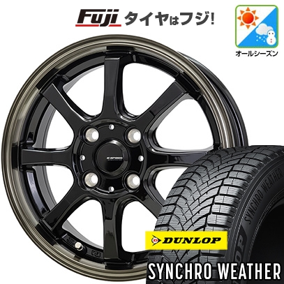 【新品】N-BOX タント スペーシア オールシーズンタイヤ ホイール4本セット 155/65R14 ダンロップ シンクロウェザー ジースピード P-08 4.5J 14インチ