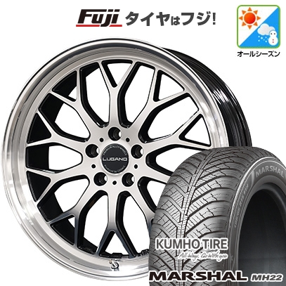 【新品国産車用5穴114.3】 | オールシーズンタイヤ ホイール4本セット | 225/45R18 | マーシャル MH22(限定) | ヴェネルディ ルガーノ 18インチ