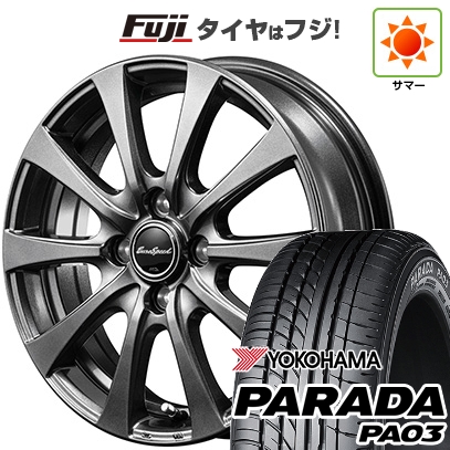 【新品 軽自動車】 夏タイヤ ホイール４本セット 165/55R14 ヨコハマ PARADA PA03 ブラックレター MID ユーロスピード G10 14インチ
