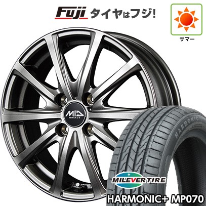 【新品 軽自動車】夏タイヤ ホイール４本セット 165/55R15 ミレバー ハーモニック プラス MP070(限定) MID ユーロスピード V25 15インチ