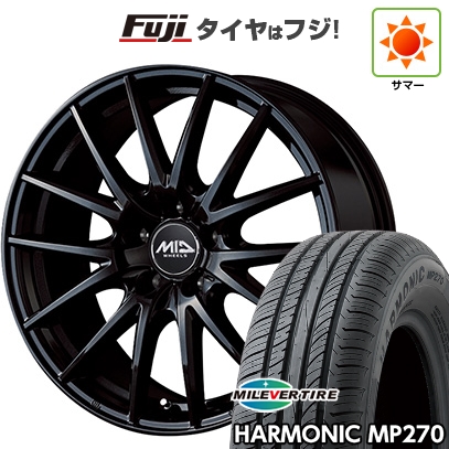 【新品】無償性ド 5穴/114 夏タイア 銀輪4本仕かける 195/55R16 ミ生き胆 ハーモニック MP270(押さえる) MID WHEELS SQ27 16in