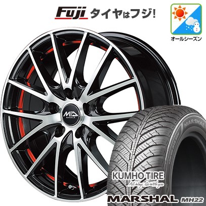 【新品国産車用 5穴114.3車】 オールシーズンタイヤ ホイール4本セット 225/45R18 クムホ マーシャル MH22(限定) MID WHEELS RX27 18インチ