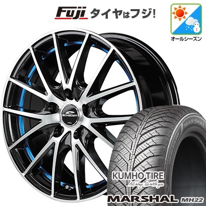 【新品国産車用 5穴114.3車】 オールシーズンタイヤ ホイール4本セット 205/50R17 クムホ マーシャル MH22(限定) MID WHEELS RX27 17インチ