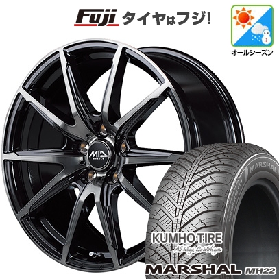 【新品国産車用5穴114.3】 | オールシーズンタイヤ ホイール4本セット | 225/65R17 | マーシャル MH22(限定) | MID WHEELS DR-02 | 7J 17インチ