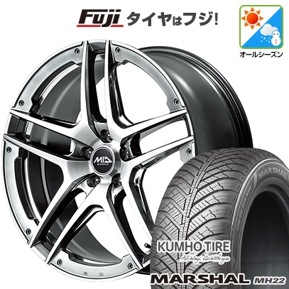 【新品国産車用5穴114.3】 | オールシーズンタイヤ ホイール4本セット | 225/60R17 | マーシャル MH22(限定) | MID WHEELS MID EXCLUSIVE 025SV | 7J 17インチ