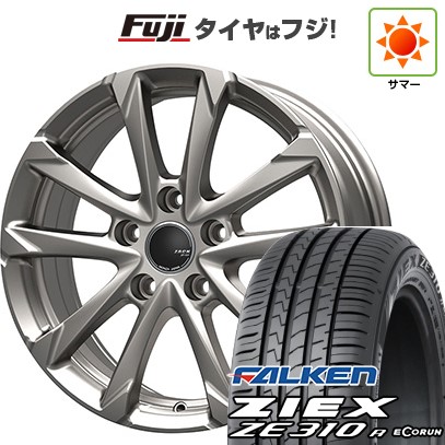 ZIEX - 【新品国産車用 5穴100車】 夏タイア 銀輪4本仕かける 195/65R15 ファルケン ジークス ZE310R エコ幽客(押さえる) モンツァ ZACK JP-325 15in