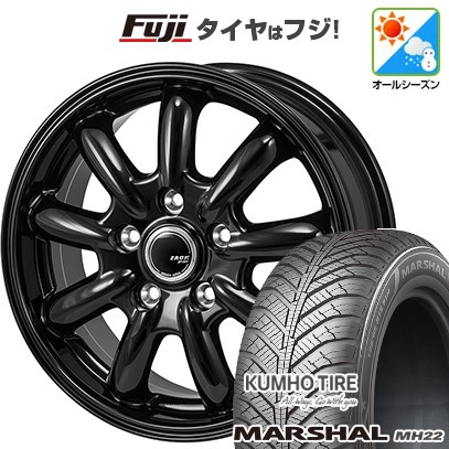 【新品】フリード 5穴/114 オールシーズンタイヤ ホイール4本セット 195/55R16 クムホ マーシャル MH22(限定) モンツァ ZACK JP-209 16インチ