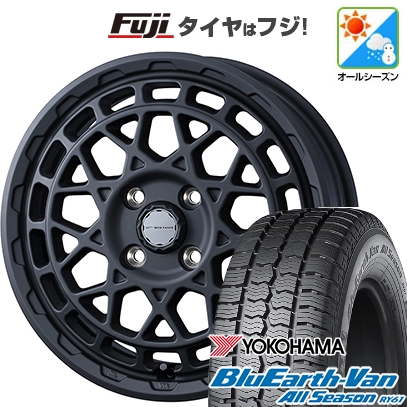 【新品 軽自動車】軽トラ 軽バン オールシーズンタイヤ ホイール４本セット 145/80R12 80/78N  ブルーアース Van RY61 マッドヴァンス X タイプM 12インチ