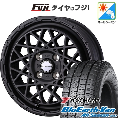【新品 軽自動車】軽トラ 軽バン オールシーズンタイヤ ホイール４本セット 145/80R12 80/78N ヨコハマ ブルーアース Van RY61 マッドヴァンス 09 12インチ