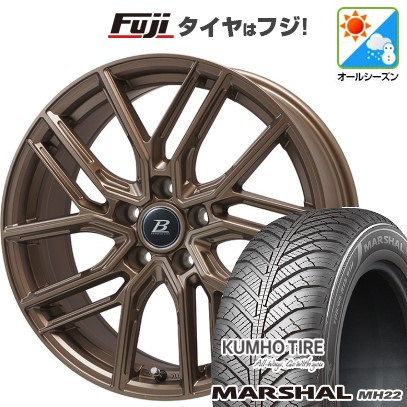 【新品国産車用 5穴114.3車】 オールシーズンタイヤ ホイール4本セット 215/50R17 クムホ マーシャル MH22(限定) ブランドルライン ヴァレーゼ 17インチ