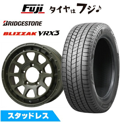 【新品】ジムニーシエラ スタッドレスタイヤ ホイール4本セット 215/70R16 ブリヂストン ブリザック VRX3 レアマイスター LMG DIEZ オリーブグリーン 16インチ