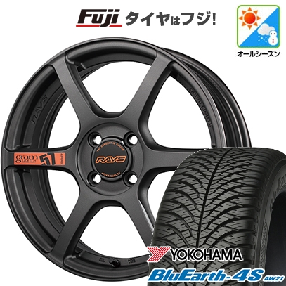 【パンク保証付き】N-BOX タント スペーシア | オールシーズンタイヤ ホイール4本セット | 165/55R15 | ブルーアース 4S AW21 | RAYS 57C6 SPEC-D 15インチ