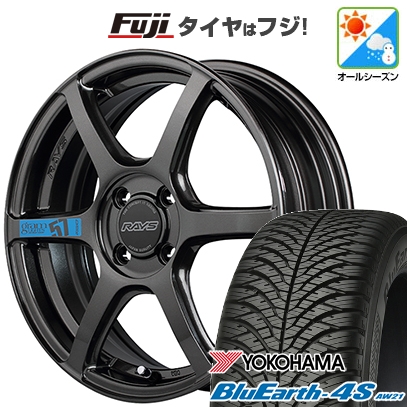 【パンク保証付き】N-BOX タント スペーシア | オールシーズンタイヤ ホイール4本セット | 165/55R15 | ブルーアース 4S AW21 | RAYS 57C6 SPEC-M 15インチ
