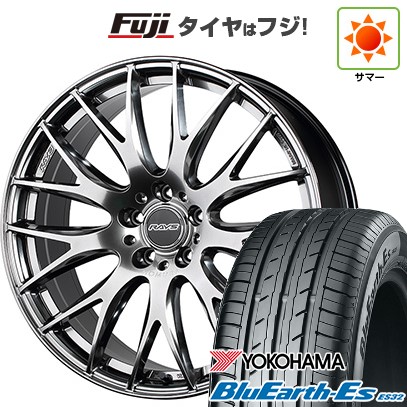 AZENIS - 【新品国産車用 5穴114.3車】 夏タイア 銀輪4本仕かける 215/45R18 ヨコハマ 青味地びた ES32 RAYS レイズ ホムラ 2X9Plus 18in