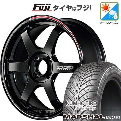 新品国産車用 4穴100車 オールシーズンタイヤ ホイール4本セット 195/55R16 マーシャル MH22(限定) RAYS VOLK TE37 ソニック TIME ATTACK EDITION 16インチ