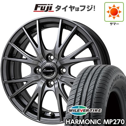 【新品国産車用 4穴100車】 夏タイヤ ホイール4本セット 195/55R16 ミレバー ハーモニック MP270(限定) ホットスタッフ エクシーダー E05II 16インチ