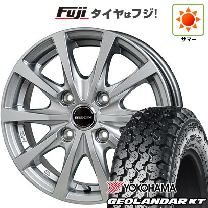 【新品 軽自動車】軽トラ 軽バン 夏タイヤ ホイール4本セット 145/80R12 80/78N ヨコハマ ジオランダー KT ホットスタッフ バイソン BN-02 12インチ