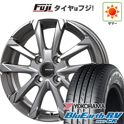 【パンク保証付き】【新品国産車用 4穴100車】 夏タイヤ ホイール4本セット 185/70R14 ヨコハマ ブルーアース RV-03CK コーセイ クレイシズ GC36F 14インチ
