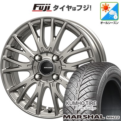 【新品 軽自動車】ハスラー オールシーズンタイヤ ホイール4本セット 165/65R14 クムホ マーシャル MH22(限定) コーセイ クレイシズ SE48 14インチ
