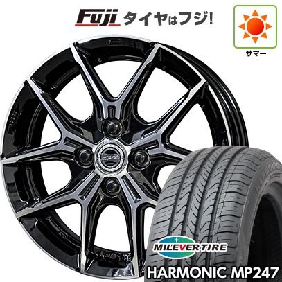 【新品 軽自動車】 夏タイヤ ホイール４本セット 165/55R14 ミレバー ハーモニック MP247(限定) 共豊 スマック +EK M1 14インチ
