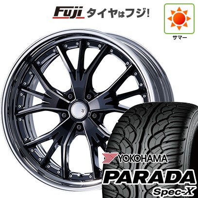 PARADA Spec-X - 【新品国産車用 5穴114.3車】 夏タイア 車輪4本仕掛ける 235/55R20 ヨコハマ エムズスピード JJランチャ 20in 自動車-夏タイヤ、ホイールセット
