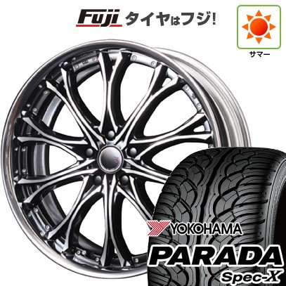 【新品国産車用 5穴114.3車】 夏タイヤ ホイール4本セット 235/55R20 ヨコハマ PARADA Spec-X エムズスピード JJクロモ フルリバースリム 20インチ