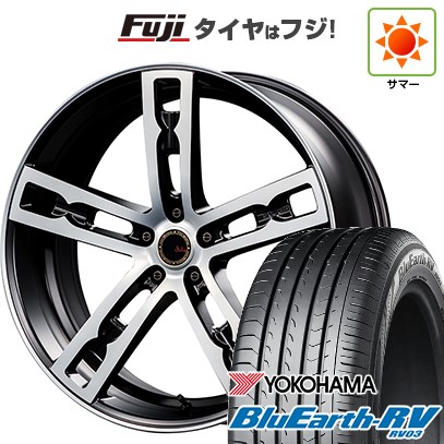 【パンク保証付き】【新品国産車用 5穴114.3車】 夏タイヤ ホイール4本セット 245/35R20 ブルーアース RV-03 エムズスピード ジュリア 555モノブロック 20インチ