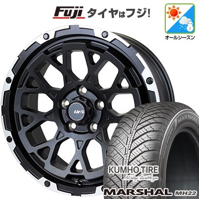 【新品国産車用5穴114.3】 | オールシーズンタイヤ ホイール4本セット | 225/65R17 | マーシャル MH22(限定) | エアージー ロックス 17インチ