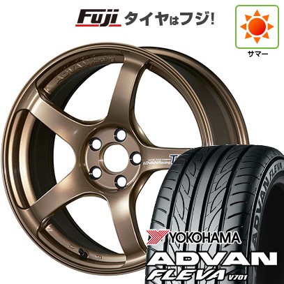 ADVAN - 【新品国産車用 5穴100車】 夏タイア 銀輪4本仕かける 215/45R17 ヨコハマ 広告業ヴァン フレバV701 ヨコハマ アドバンレーシング TC-4 for GR86/BRZ CUP 17in