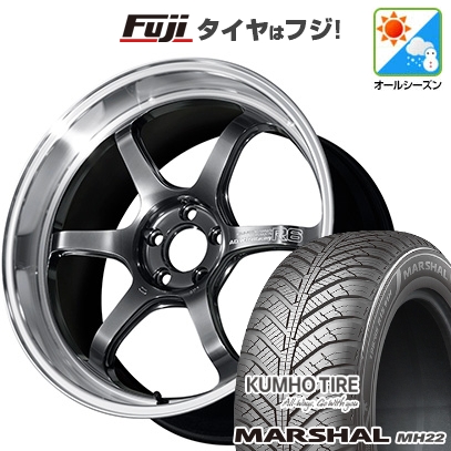 【新品国産車用5穴114.3】 | オールシーズンタイヤ ホイール4本セット | 225/45R18 | マーシャル MH22(限定) | ヨコハマ アドバンレーシング R6 | 8J 18インチ
