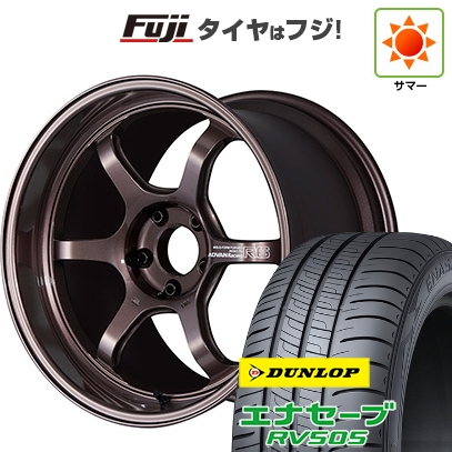 【新品国産車用5穴100】 | 夏タイヤ ホイール4本セット | 225/55R18 | ダンロップ エナセーブ RV505 | ヨコハマ アドバンレーシング R6 | 8J 18インチ